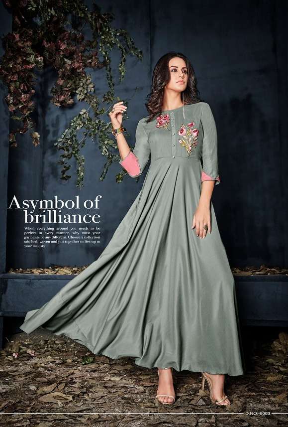 Gulnaz Vol-1 14KG Heavy Riyon Long Kurti Wholesale catalog