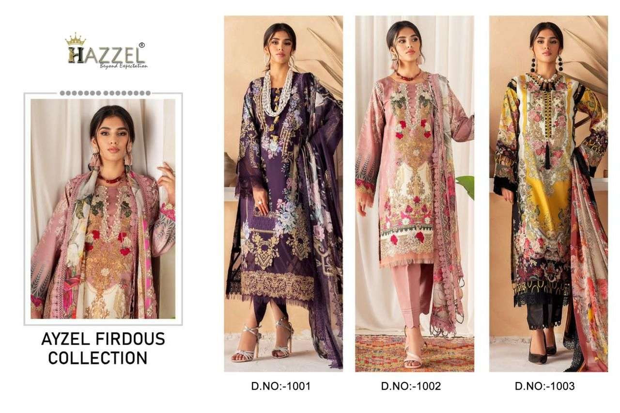 HAZZEL AYZEL FIRDOUS cotton COLLECTION Salwar kameez Wholesale catalog