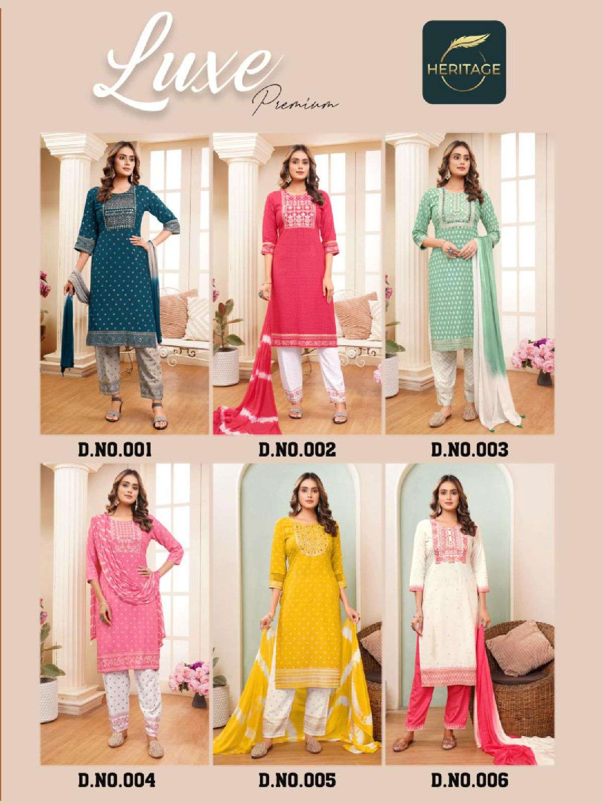 HERITAGE COLLECTION LUXE PREMIUM RAYON SLUB KURTI WHOLESALE CATALOG