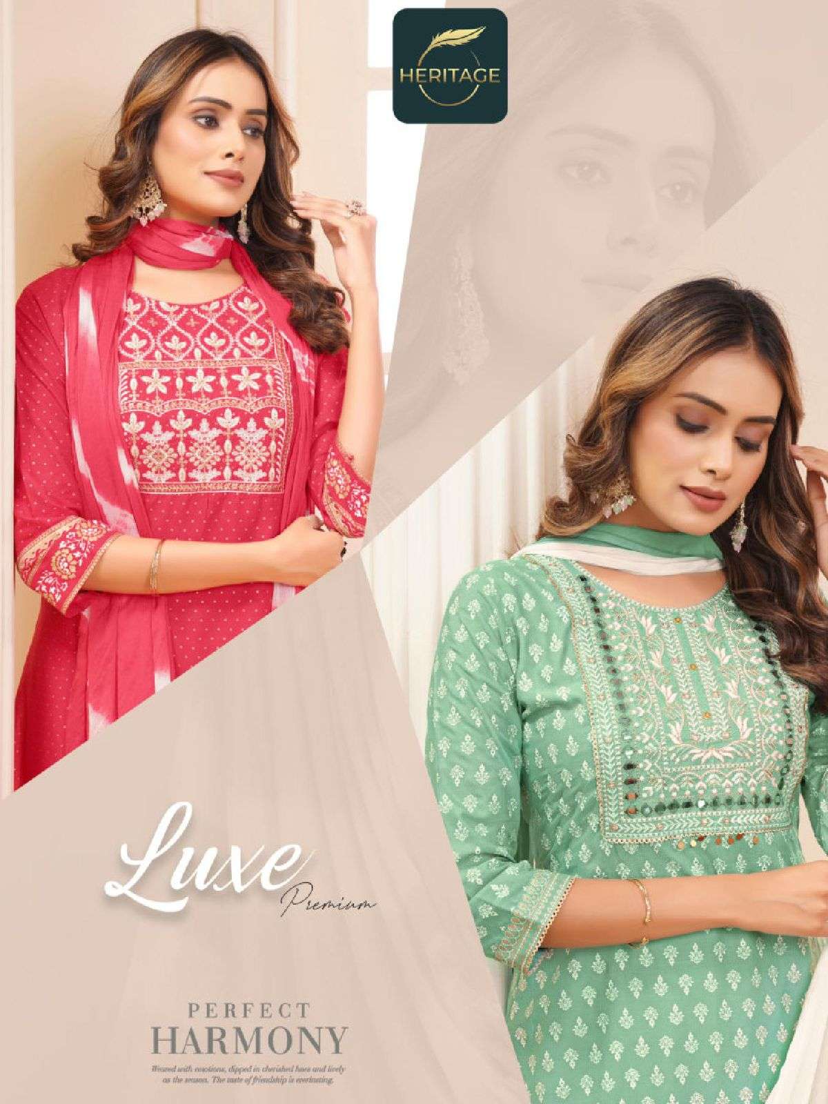 HERITAGE COLLECTION LUXE PREMIUM RAYON SLUB KURTI WHOLESALE CATALOG