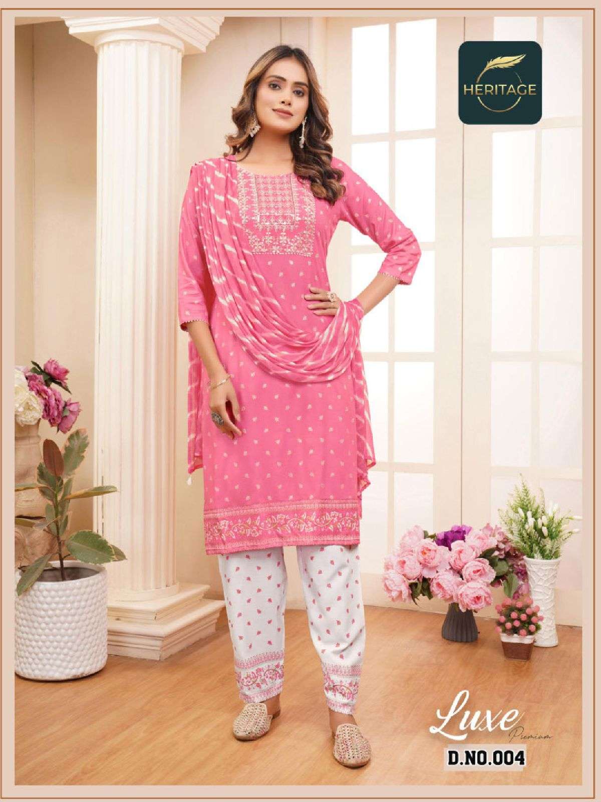 HERITAGE COLLECTION LUXE PREMIUM RAYON SLUB KURTI WHOLESALE CATALOG