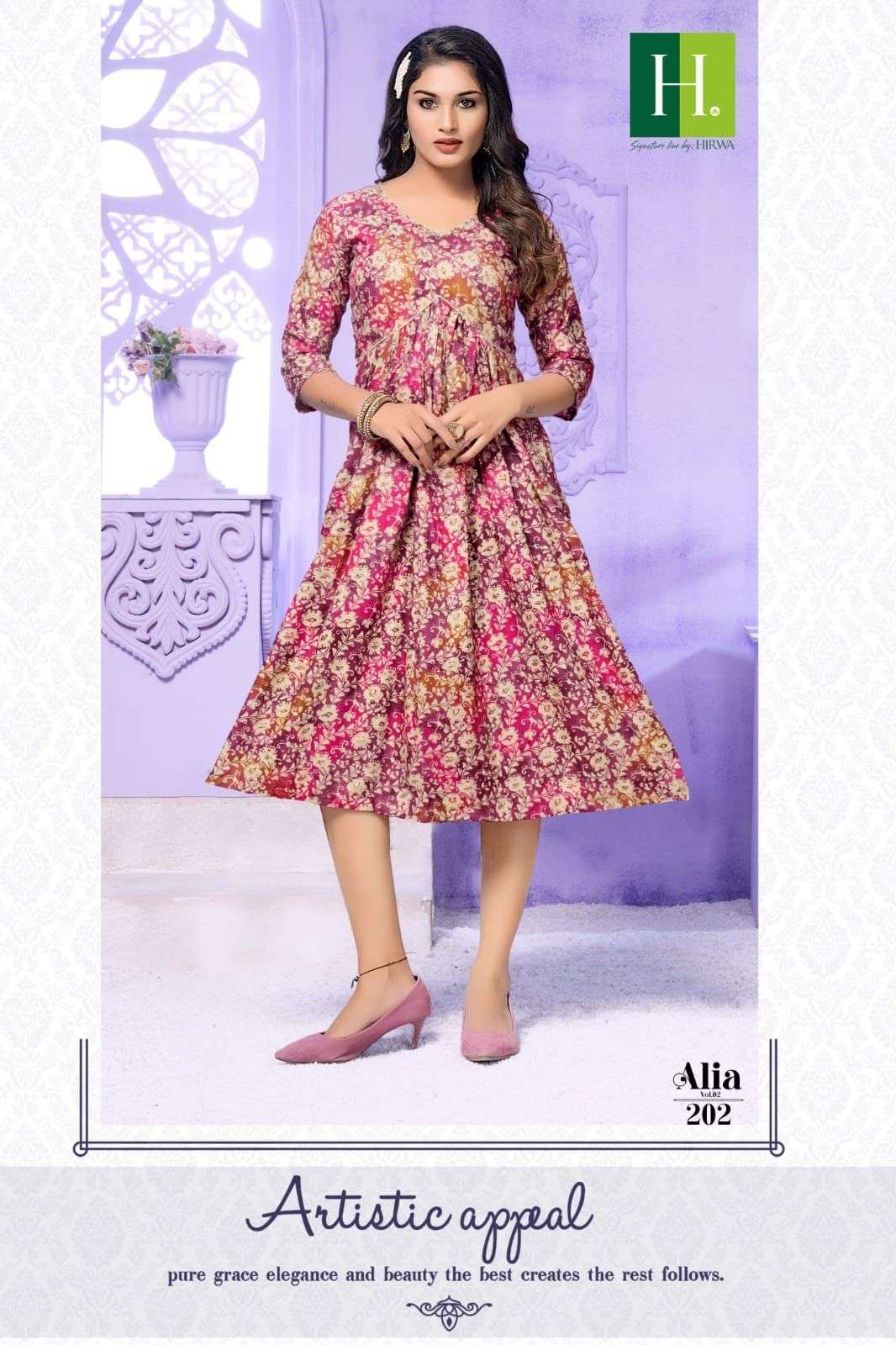 HIRWA ALIA vol - 2 Alia Cut Kurti Wholesale catalog