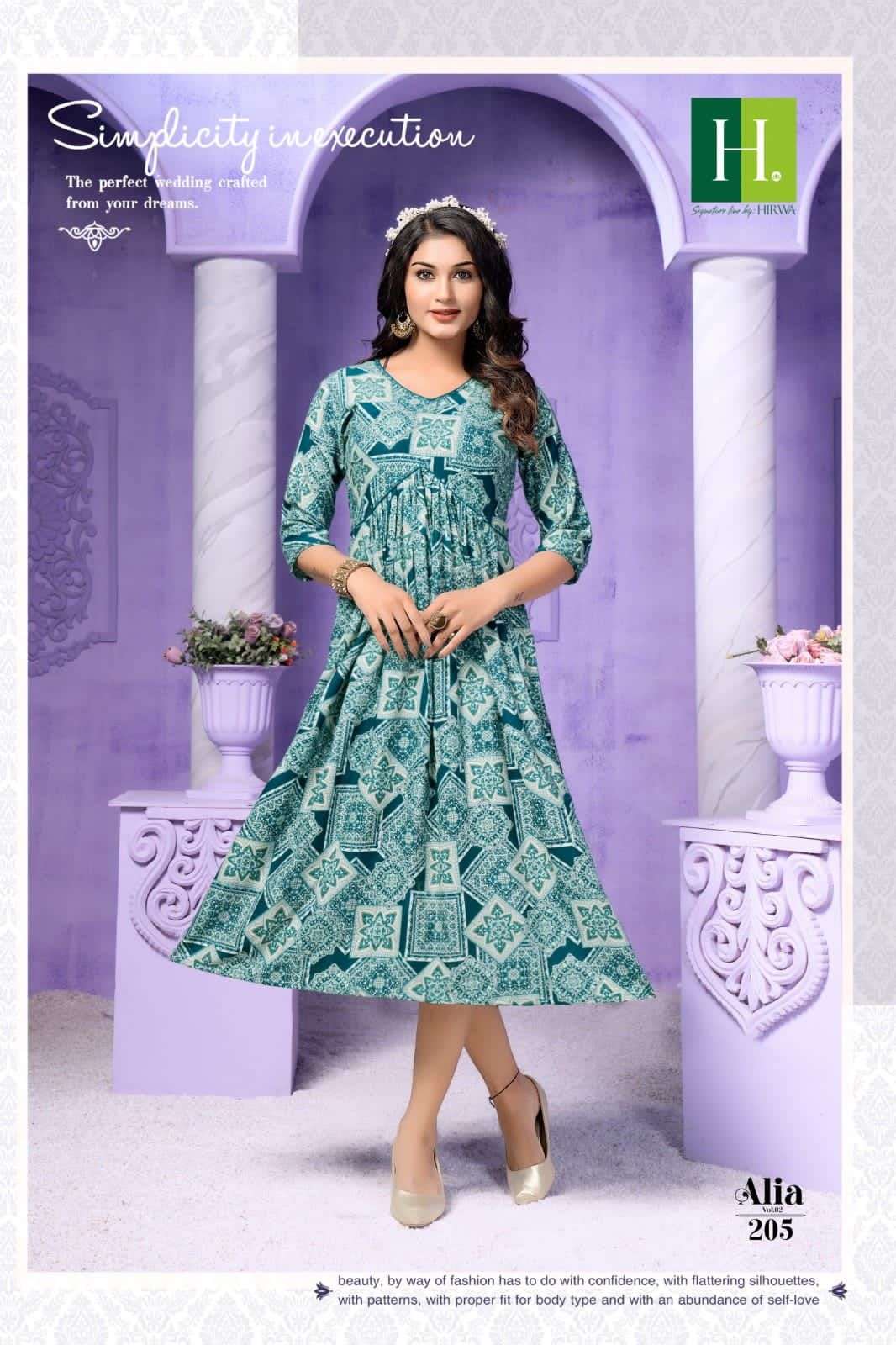 HIRWA ALIA vol - 2 Alia Cut Kurti Wholesale catalog