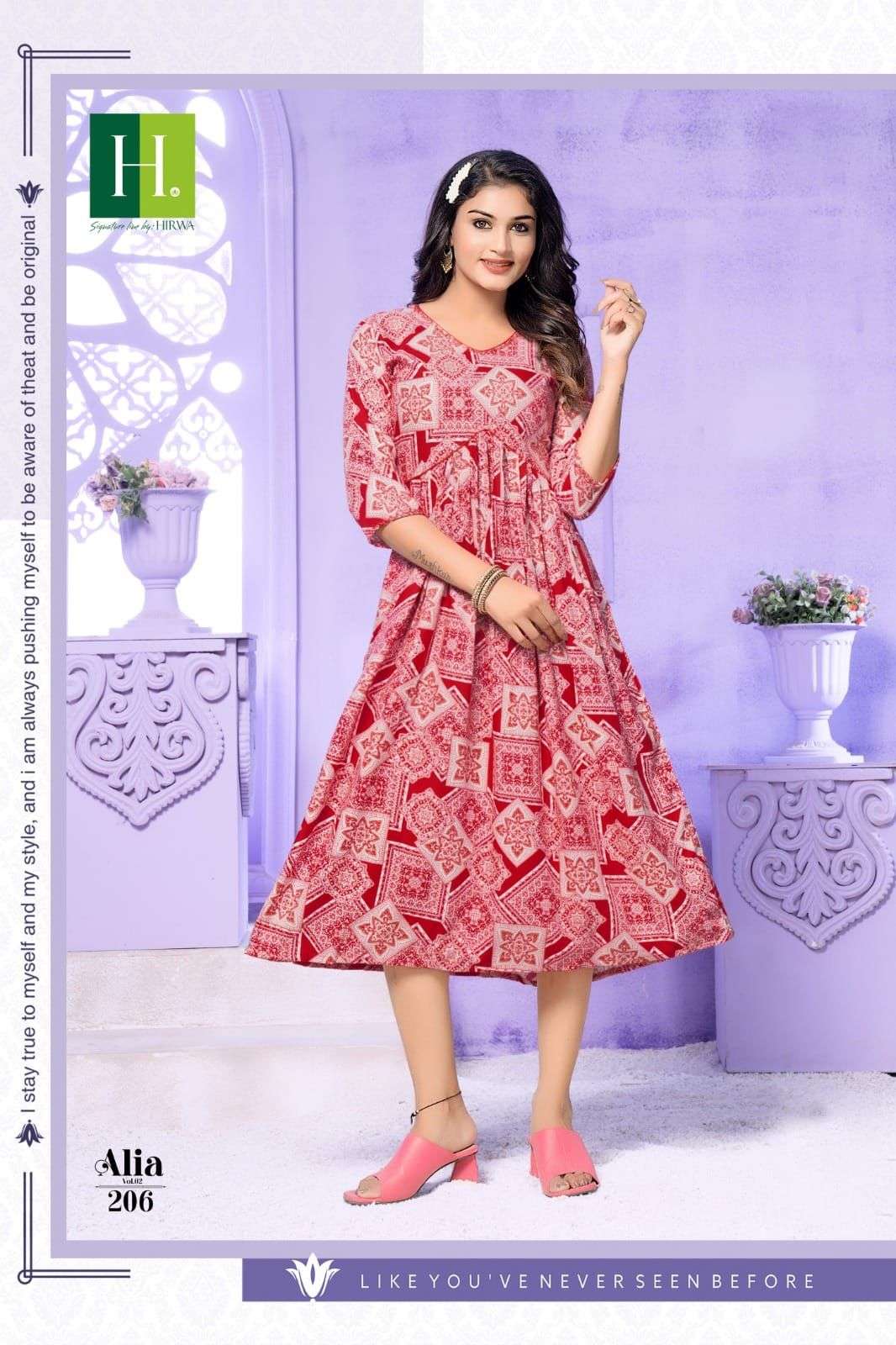 HIRWA ALIA vol - 2 Alia Cut Kurti Wholesale catalog
