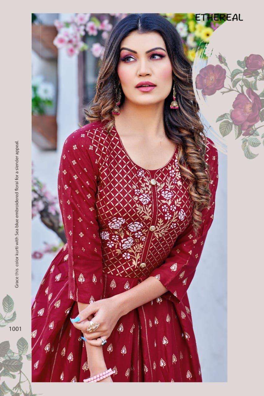 HIRWA Golden Surveen Rayon Kurti Wholesale catalog