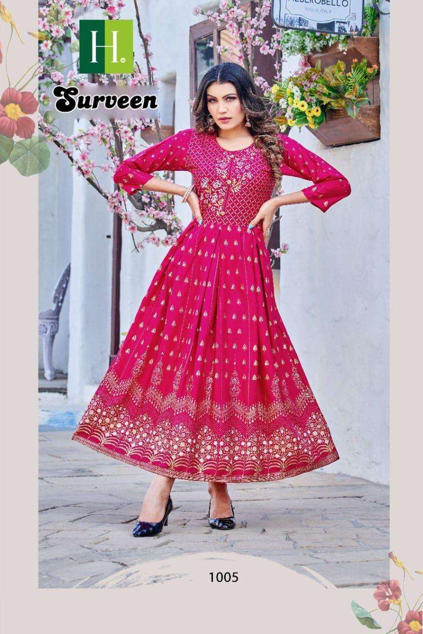 HIRWA Golden Surveen Rayon Kurti Wholesale catalog