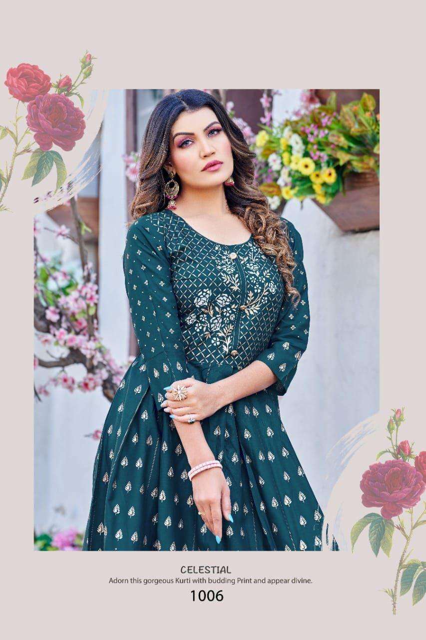 HIRWA Golden Surveen Rayon Kurti Wholesale catalog