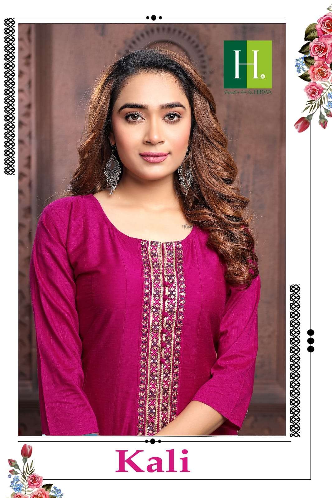 HIRWA Kali Long Slub Silk Kurti Wholesale catalog