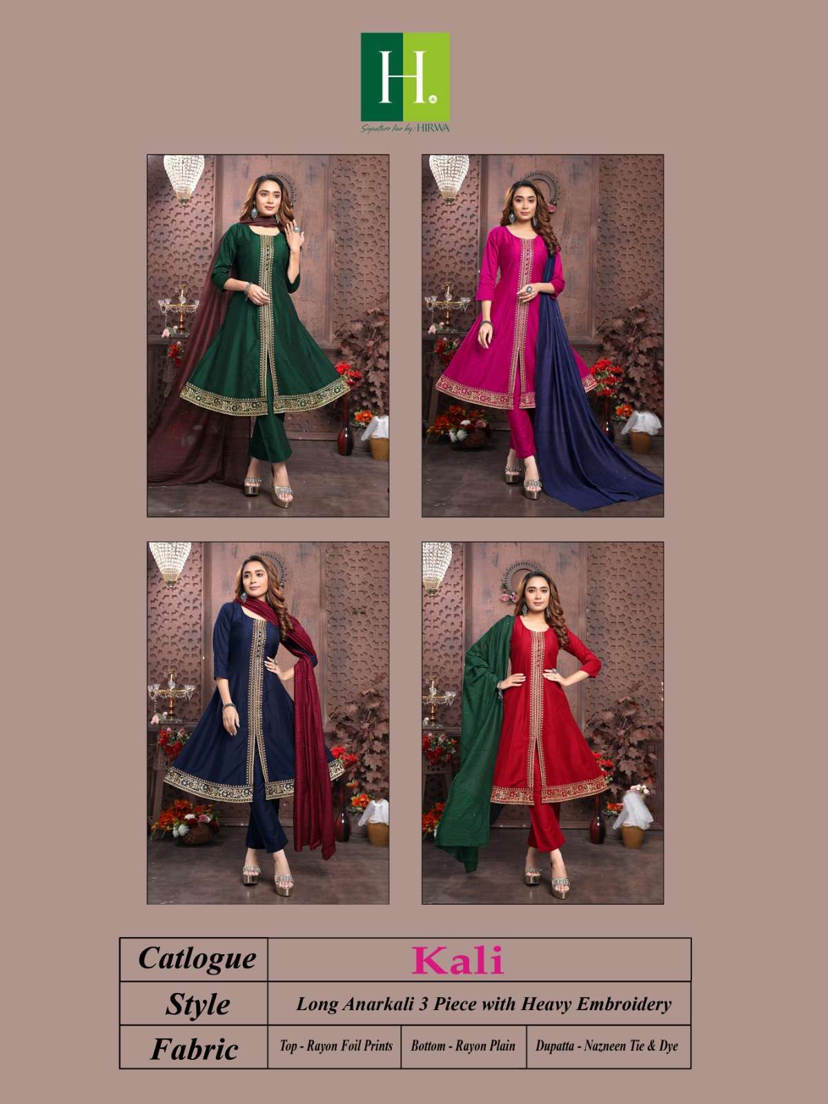 HIRWA Kali Long Slub Silk Kurti Wholesale catalog