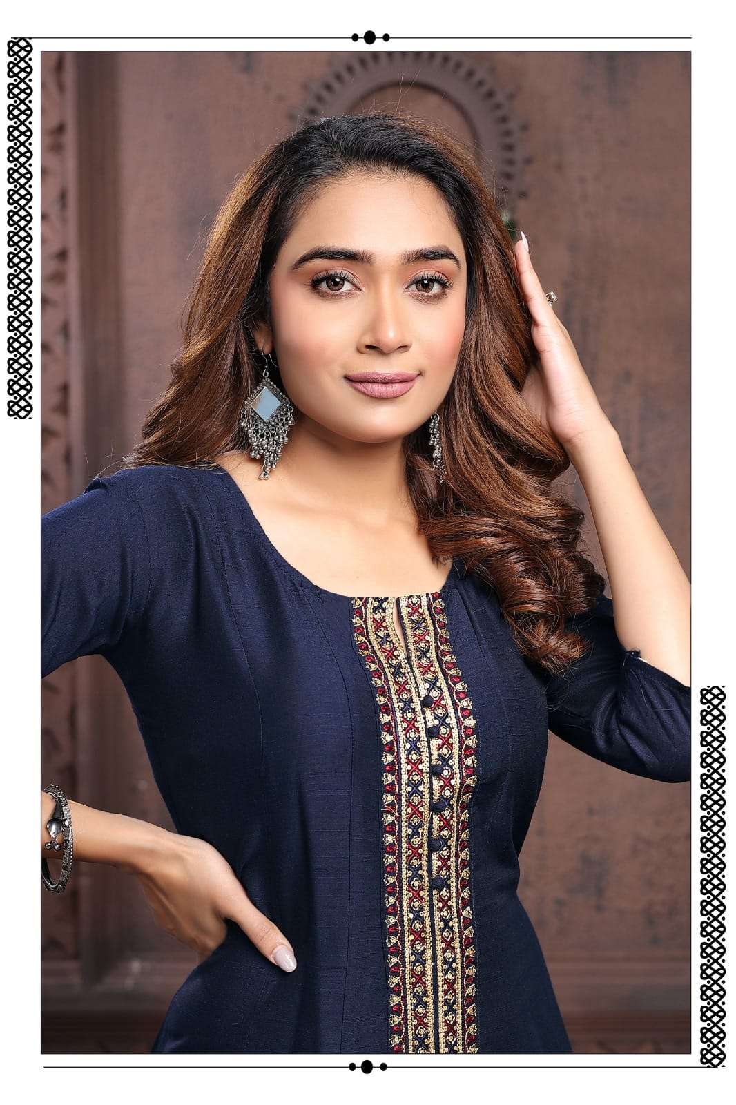 HIRWA Kali Long Slub Silk Kurti Wholesale catalog