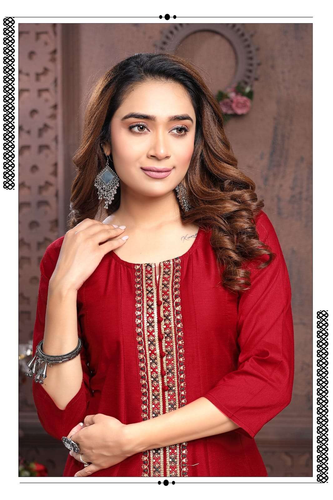 HIRWA Kali Long Slub Silk Kurti Wholesale catalog