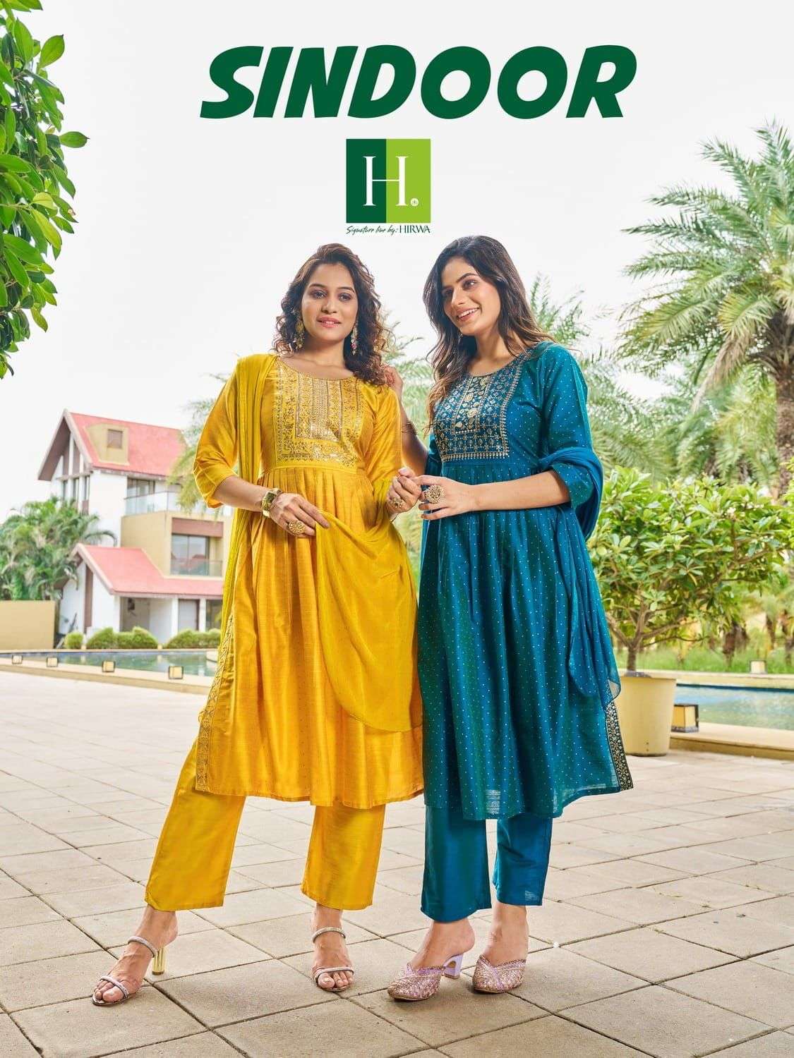 HIRWA  SINDOOR Naira cut Kurti Wholesale catalog