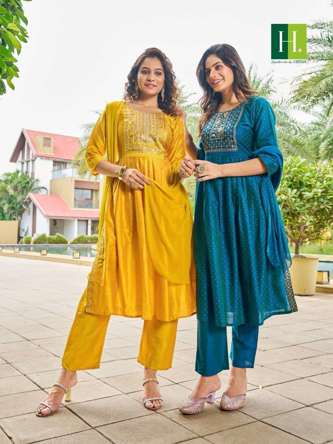 HIRWA  SINDOOR Naira cut Kurti Wholesale catalog