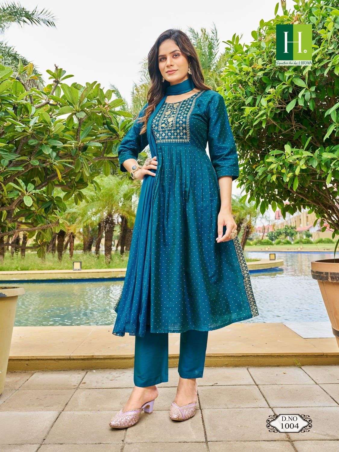 HIRWA  SINDOOR Naira cut Kurti Wholesale catalog