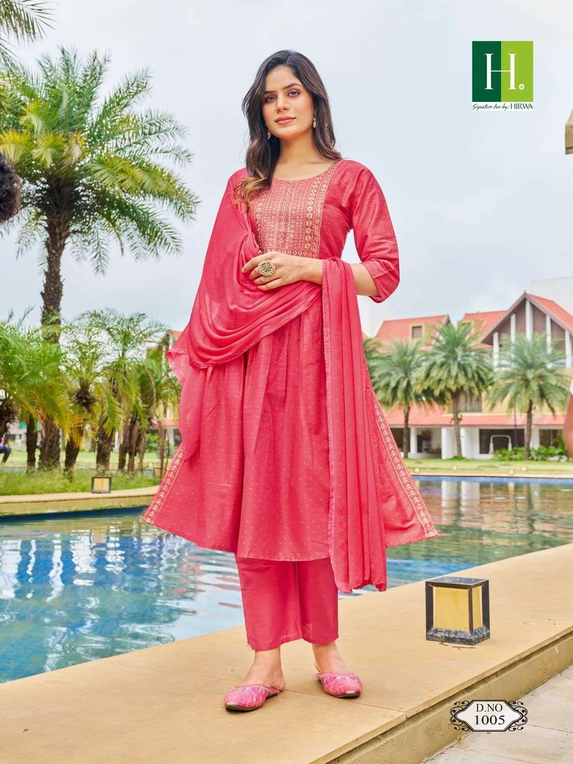 HIRWA  SINDOOR Naira cut Kurti Wholesale catalog