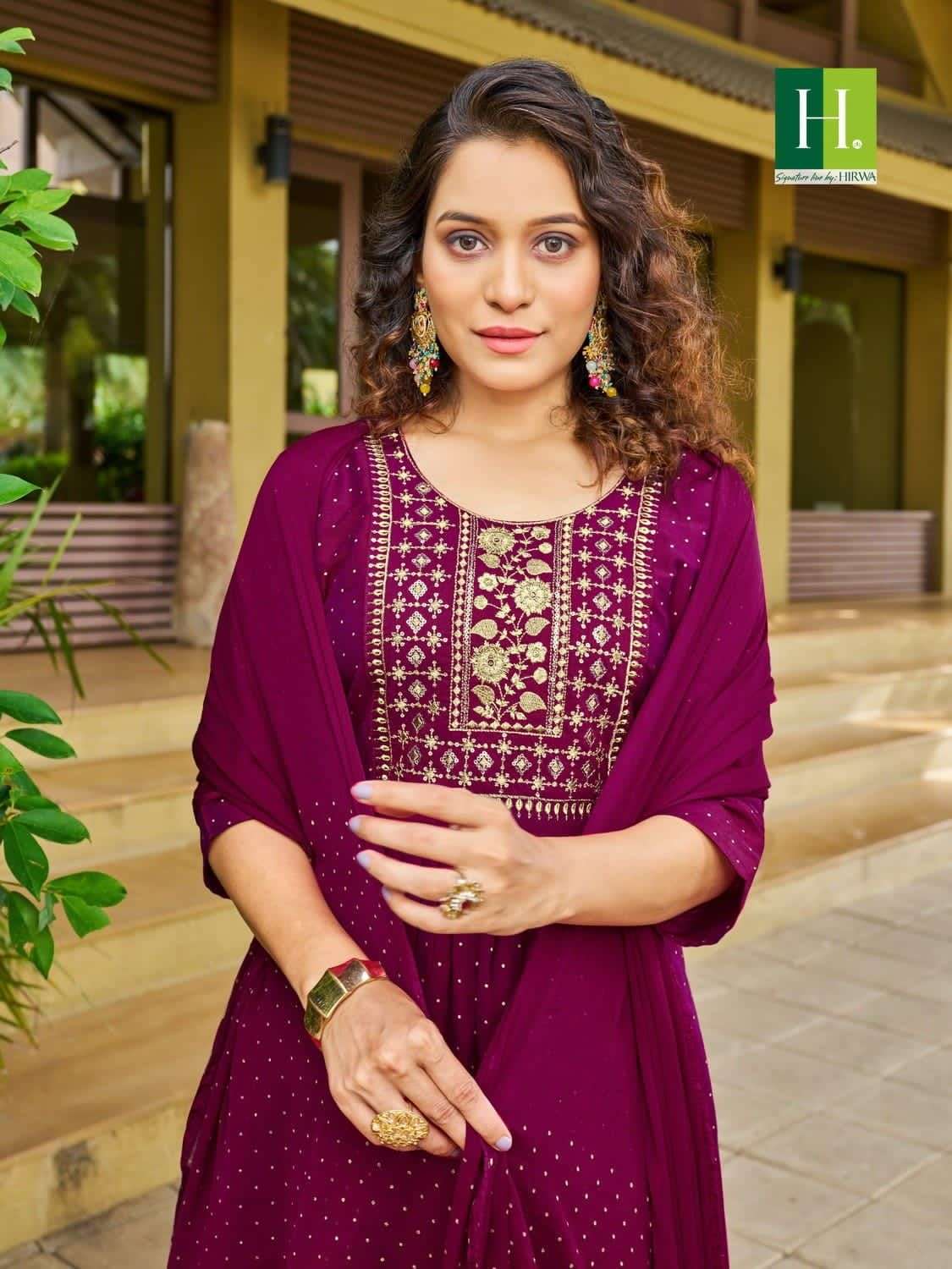 HIRWA  SINDOOR Naira cut Kurti Wholesale catalog