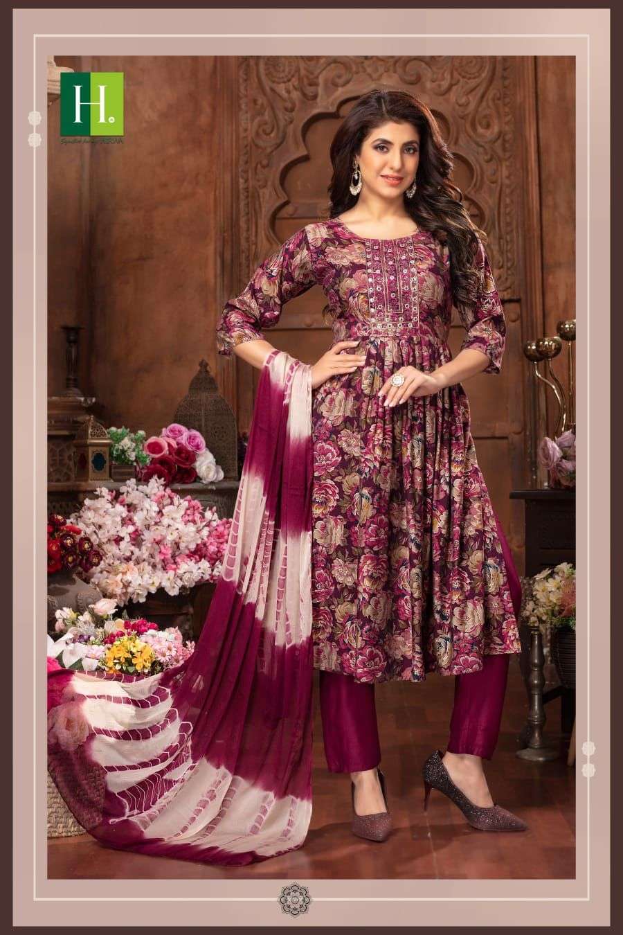 HIRWA SUMAN Naira Cut Kurti Wholesale catalog