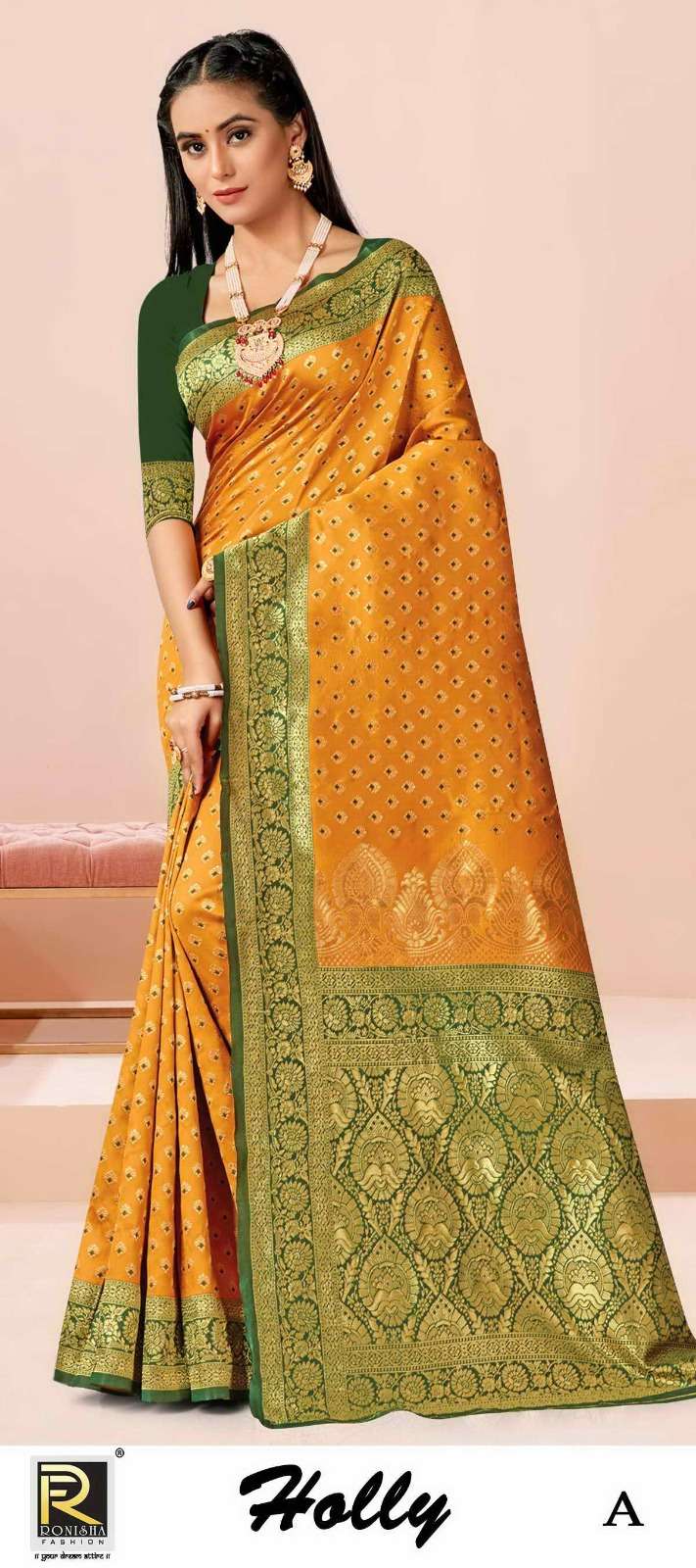 HOLLY  BY RONISHA SAREE BANARASI SILK FABRICS SUPER HIT COLLECTION 
