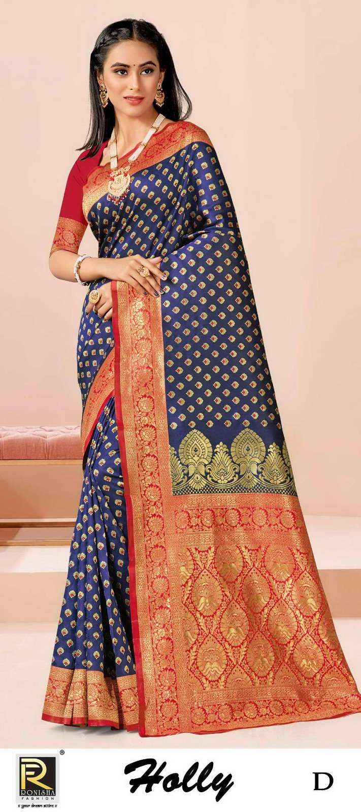 HOLLY  BY RONISHA SAREE BANARASI SILK FABRICS SUPER HIT COLLECTION 