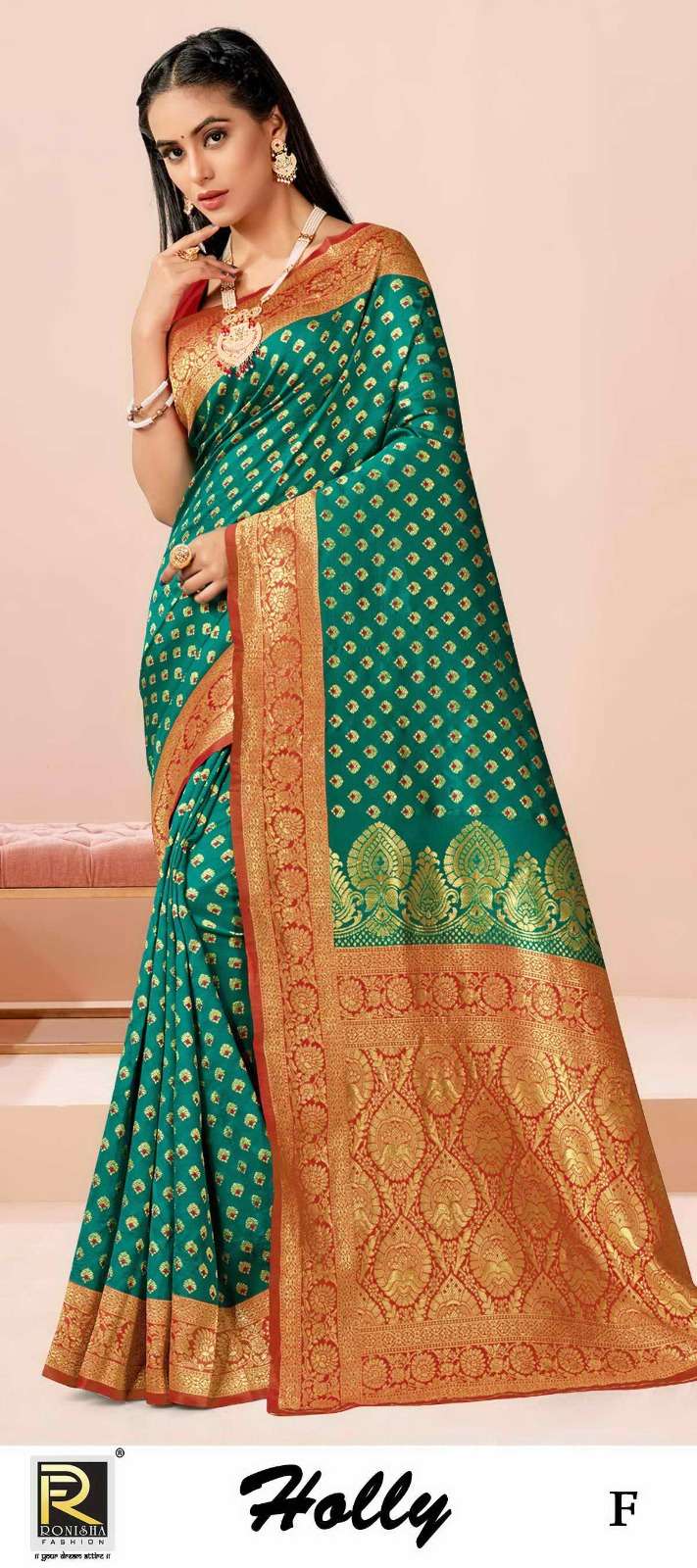 HOLLY  BY RONISHA SAREE BANARASI SILK FABRICS SUPER HIT COLLECTION 