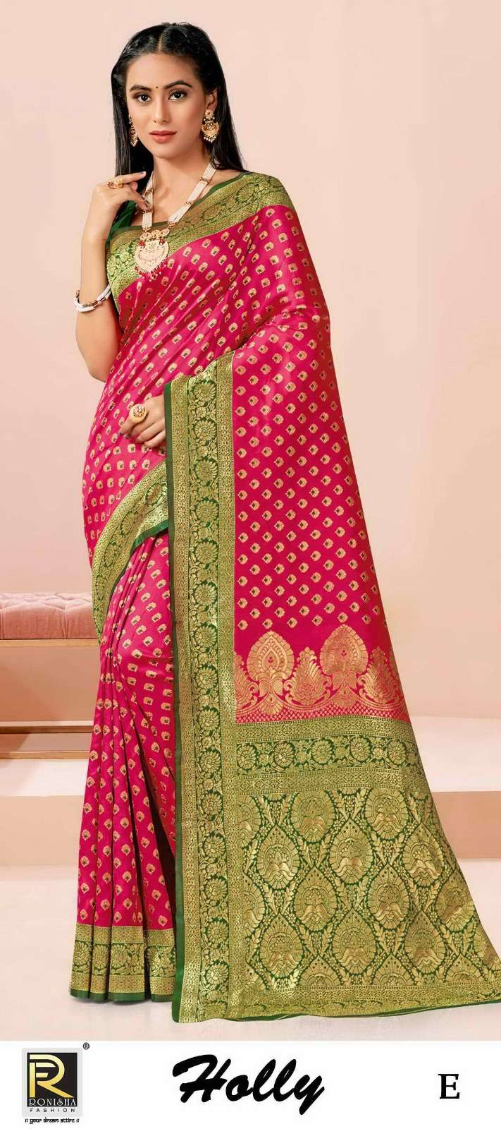 HOLLY  BY RONISHA SAREE BANARASI SILK FABRICS SUPER HIT COLLECTION 