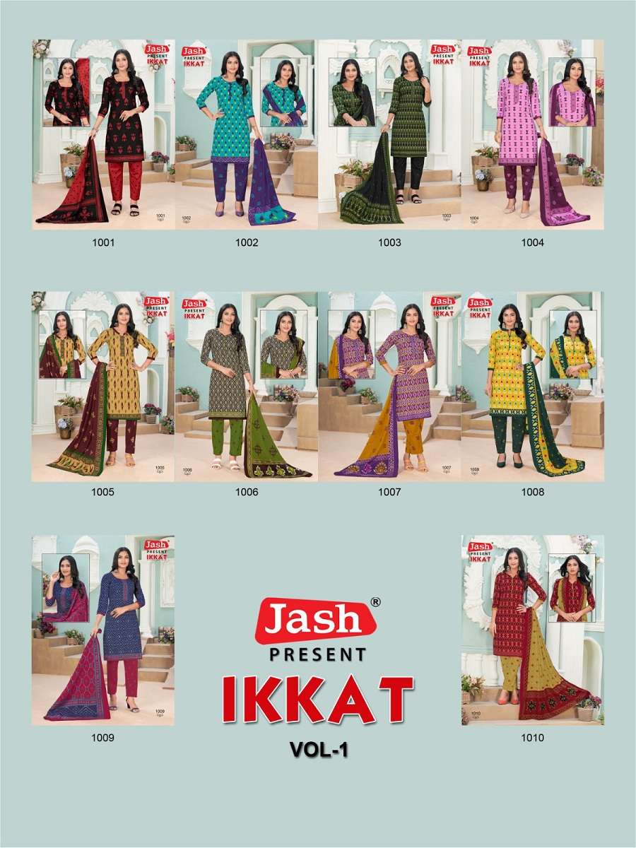 Jash Ikkat Vol-1 – Kurti Pant With Dupatta - Wholesale Catalog