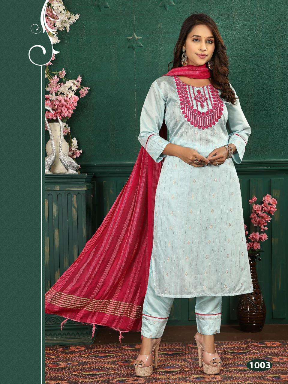 Jlf Beagle Embroidery Work Kurti Wholesale catalog