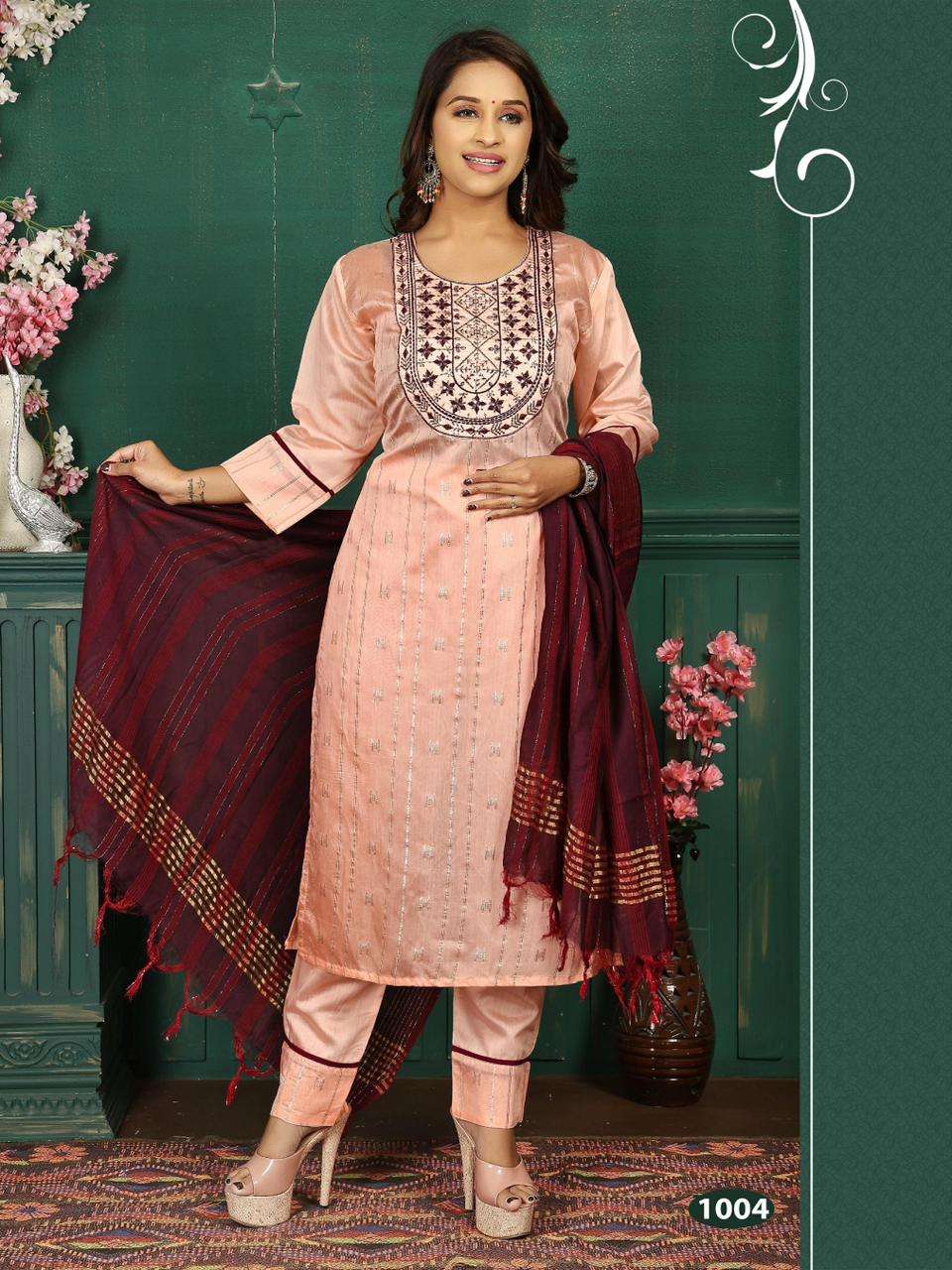 Jlf Beagle Embroidery Work Kurti Wholesale catalog