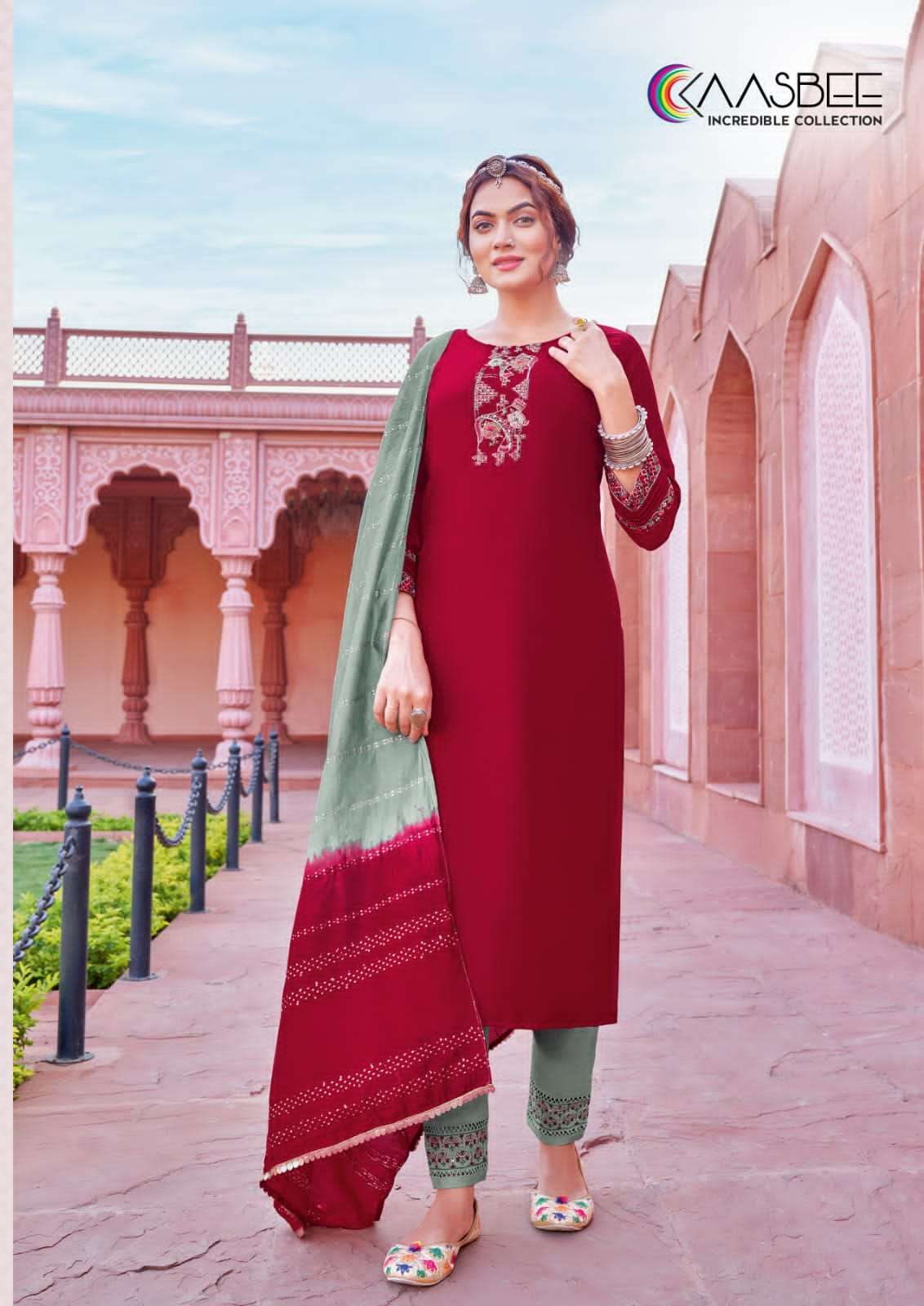 KAASBEE Rajwadi-vol1 Chinon Kurti Wholesale catalog