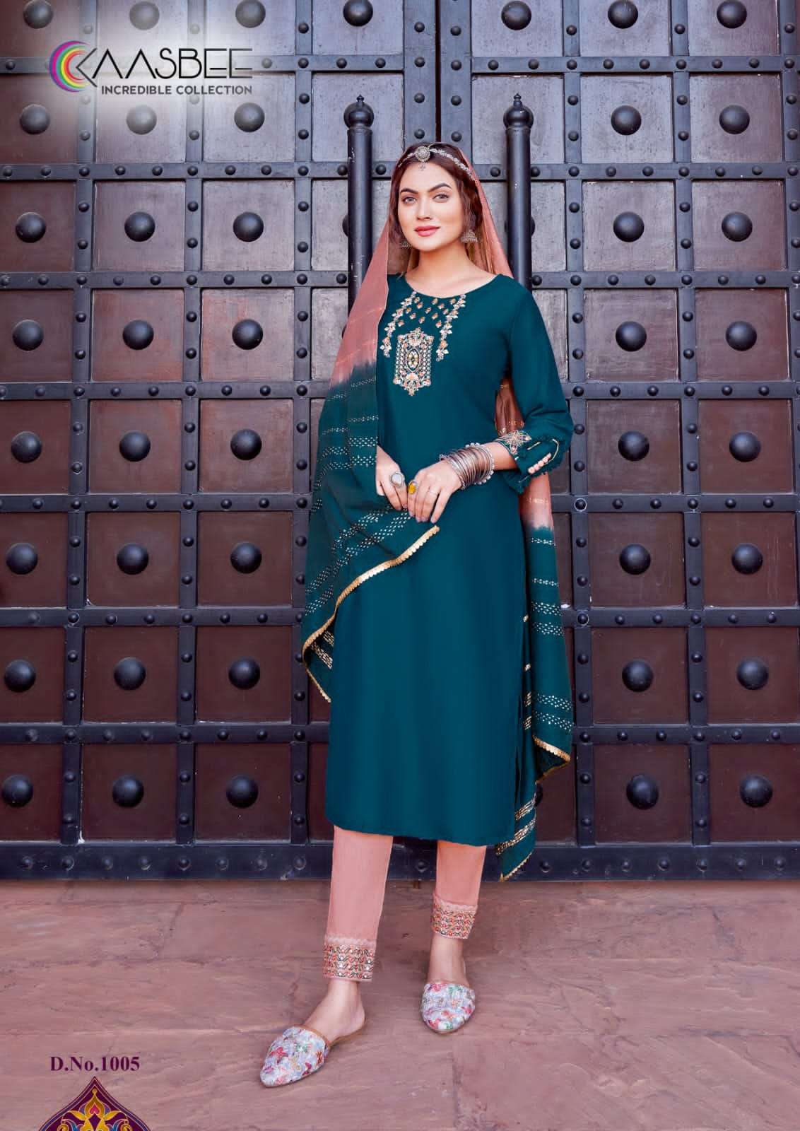 KAASBEE Rajwadi-vol1 Chinon Kurti Wholesale catalog