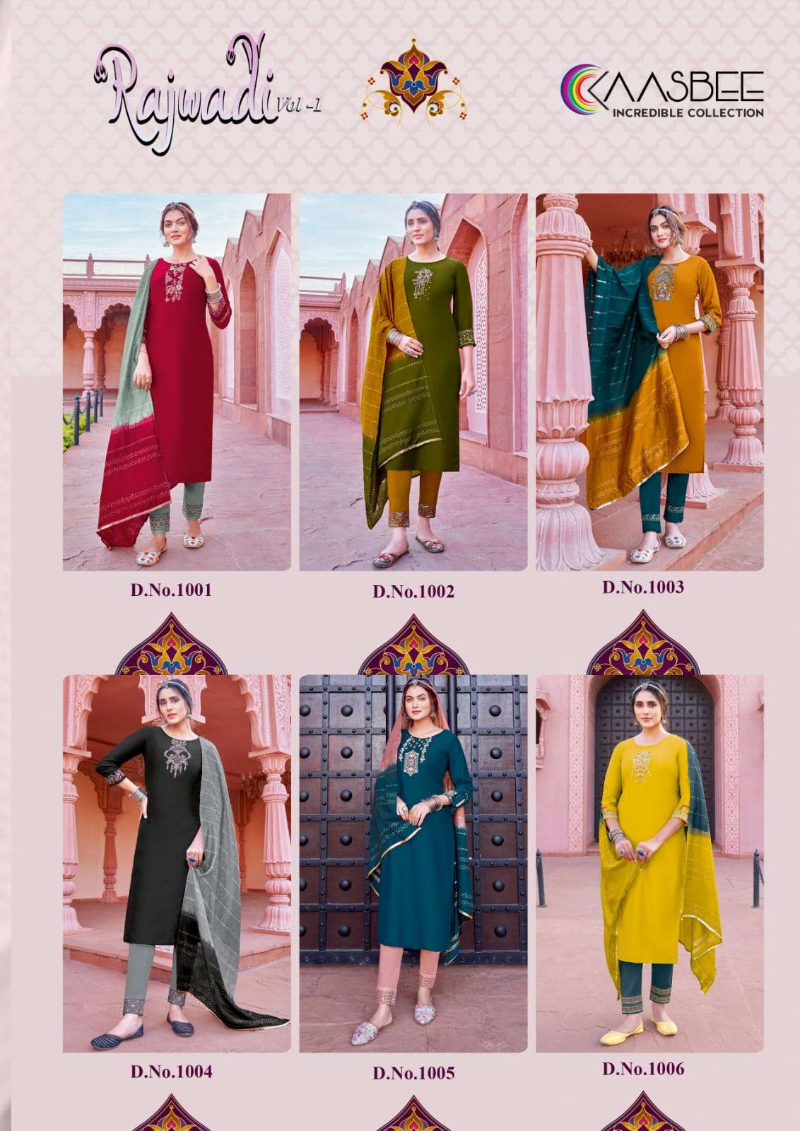 KAASBEE Rajwadi-vol1 Chinon Kurti Wholesale catalog
