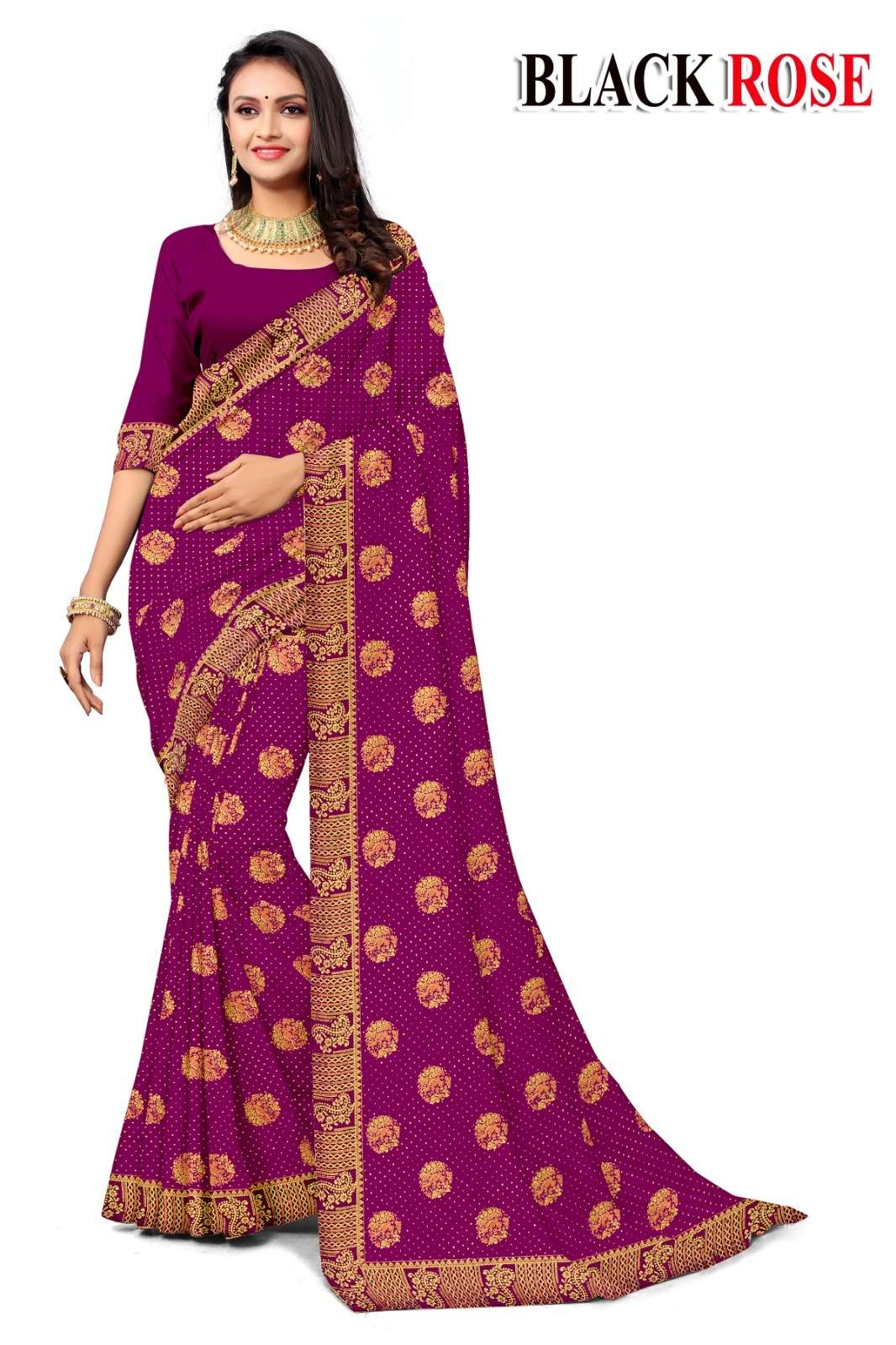 KAMYA BLACK ROSE KUMARI SILK SAREES Wholesale catalog