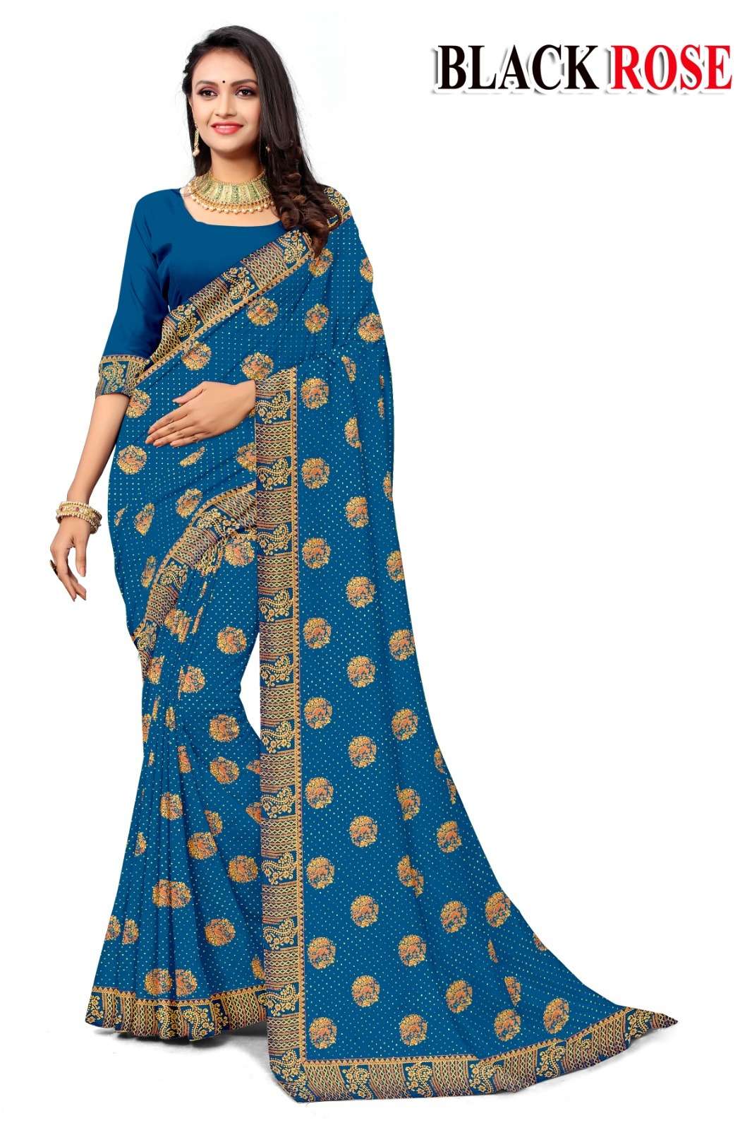 KAMYA BLACK ROSE KUMARI SILK SAREES Wholesale catalog