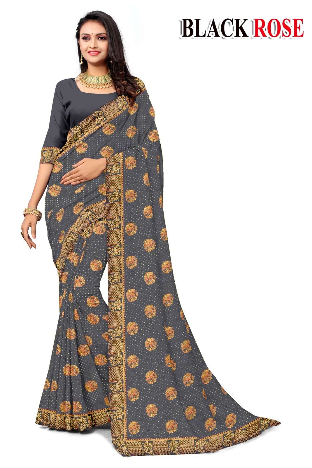 KAMYA BLACK ROSE KUMARI SILK SAREES Wholesale catalog