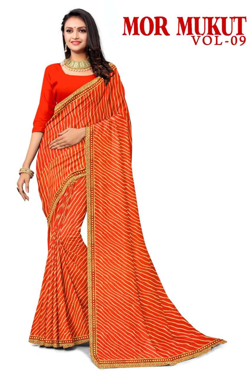 KAMYA MOR MUKUT-9 GEORGETTE SAREES Wholesale catalog