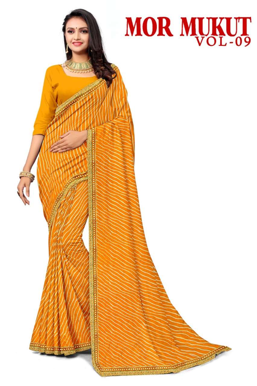 KAMYA MOR MUKUT-9 GEORGETTE SAREES Wholesale catalog