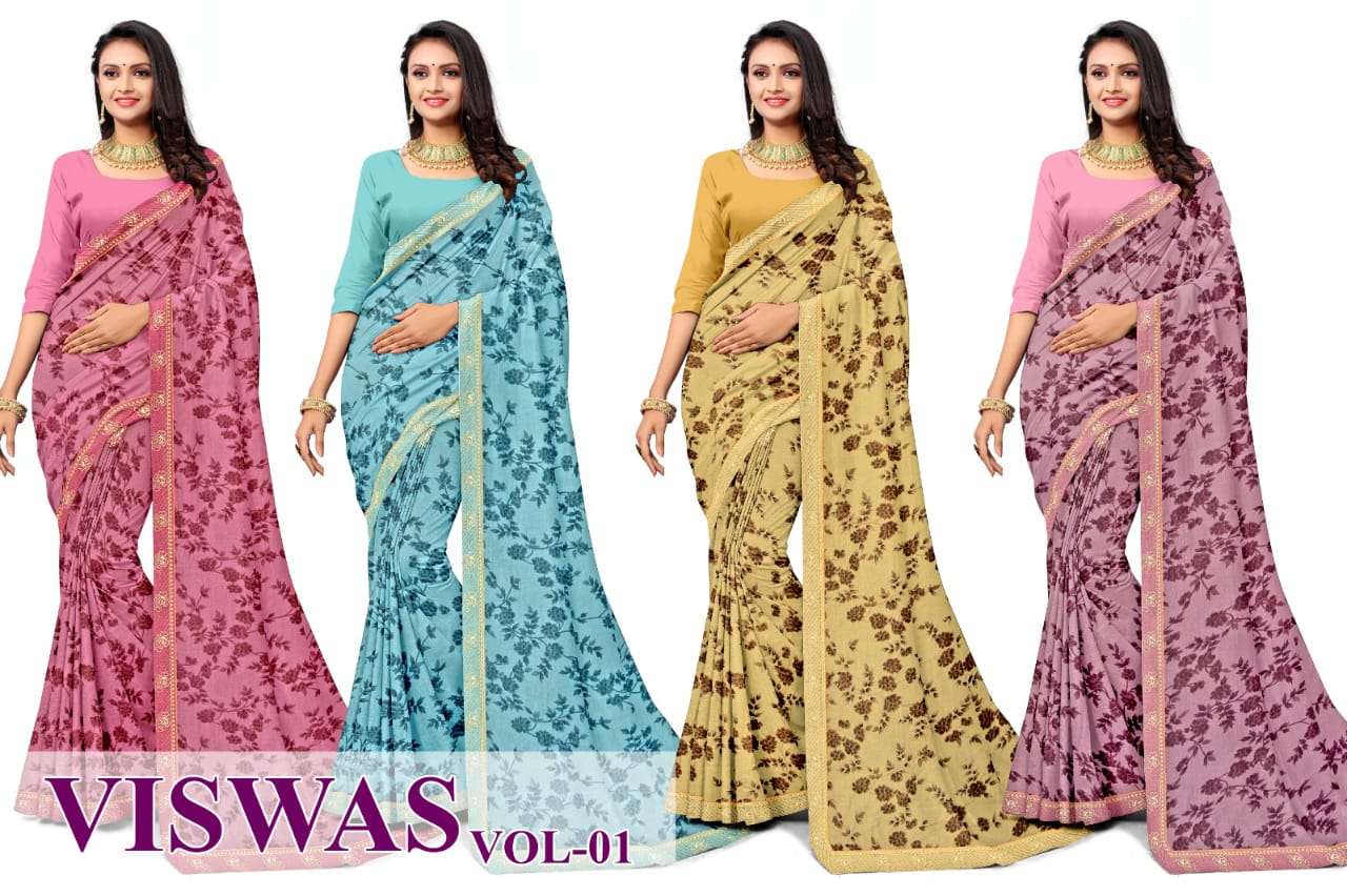 KAMYA VISWAS-1 CHIFFON SAREES Wholesale catalog
