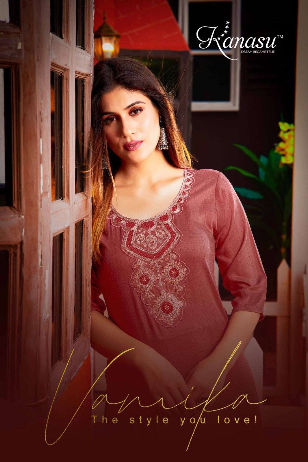 KANASU VAMIKA STRAIGHT WITH HEAVY TARWORK KURTI Wholesale catalog