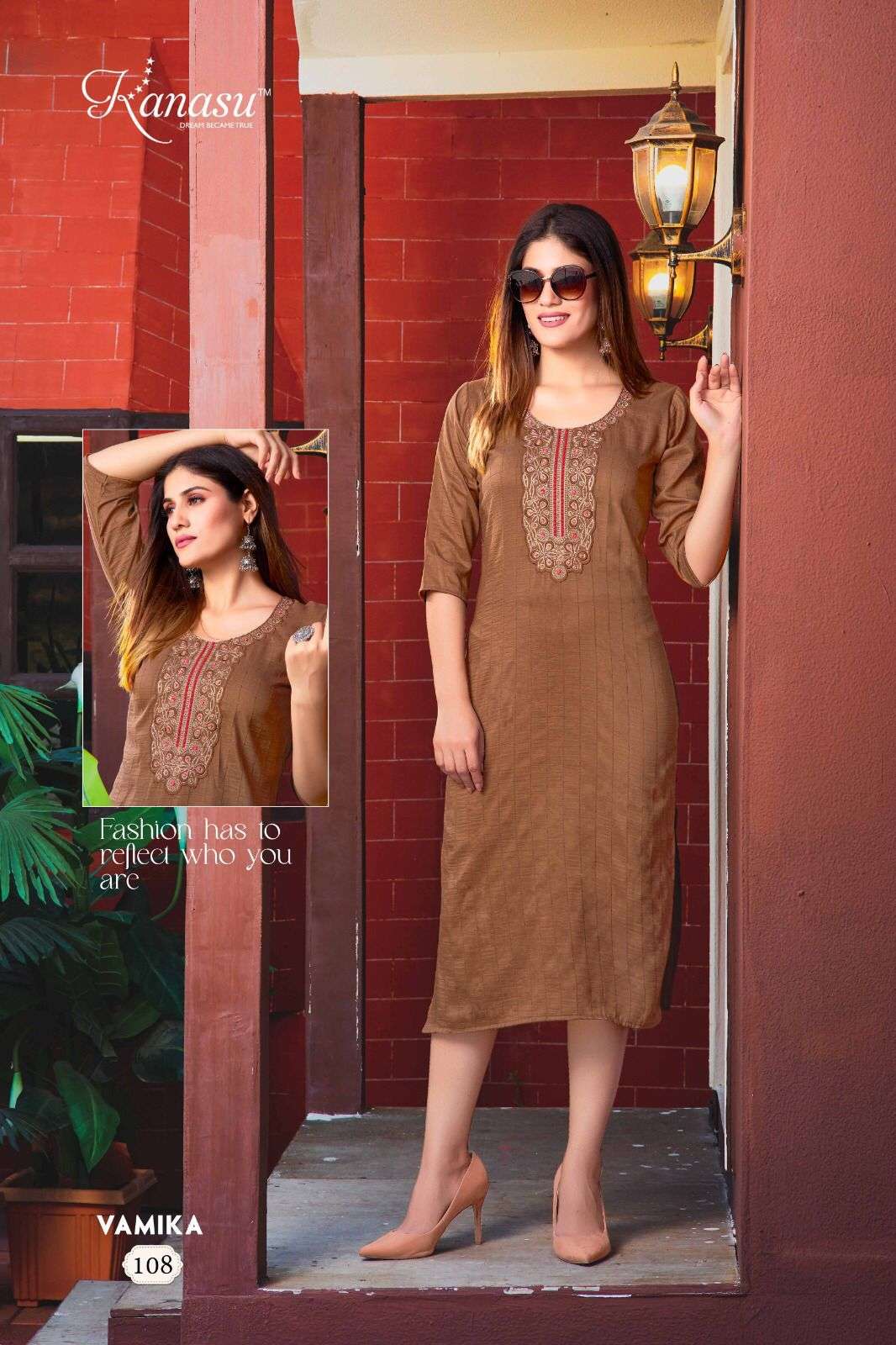 KANASU VAMIKA STRAIGHT WITH HEAVY TARWORK KURTI Wholesale catalog