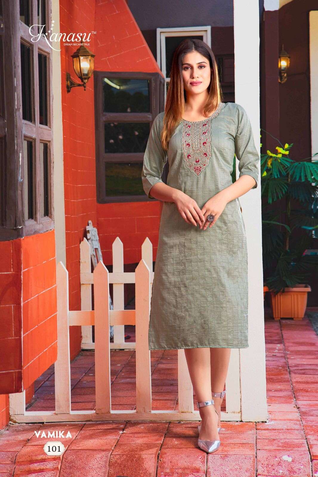 KANASU VAMIKA STRAIGHT WITH HEAVY TARWORK KURTI Wholesale catalog