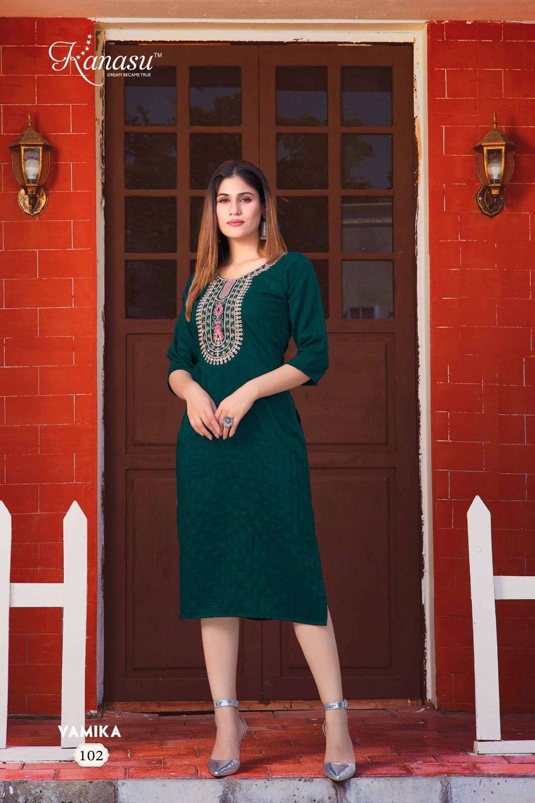 KANASU VAMIKA STRAIGHT WITH HEAVY TARWORK KURTI Wholesale catalog