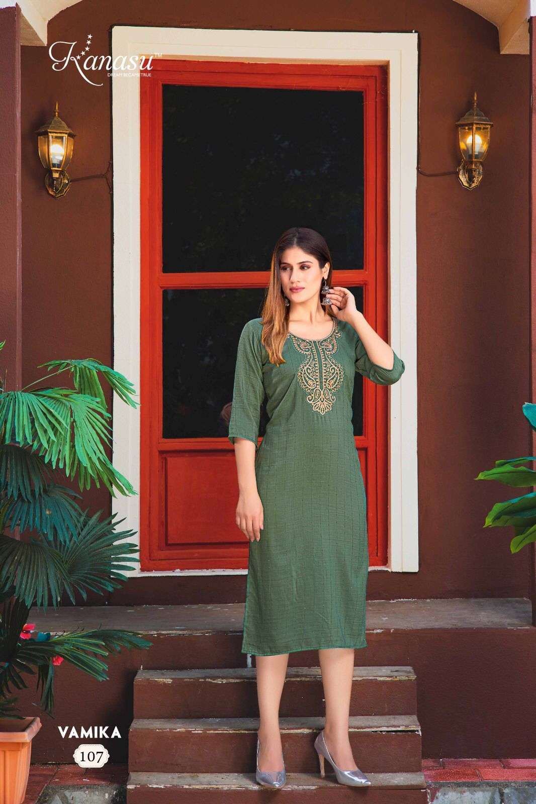 KANASU VAMIKA STRAIGHT WITH HEAVY TARWORK KURTI Wholesale catalog