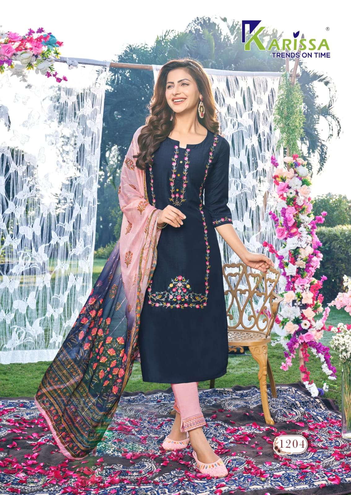 KARISSA RAAS Trendy premium viscose chinon Kurti Wholesale catalog