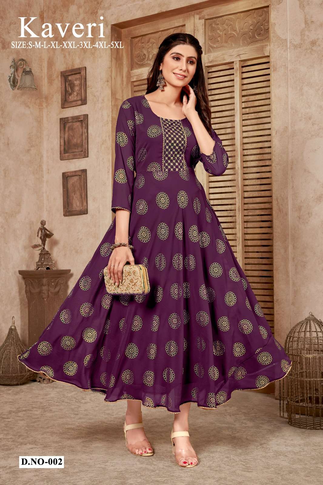 KAVERI Georgette Gown Kurti Wholesale catalog