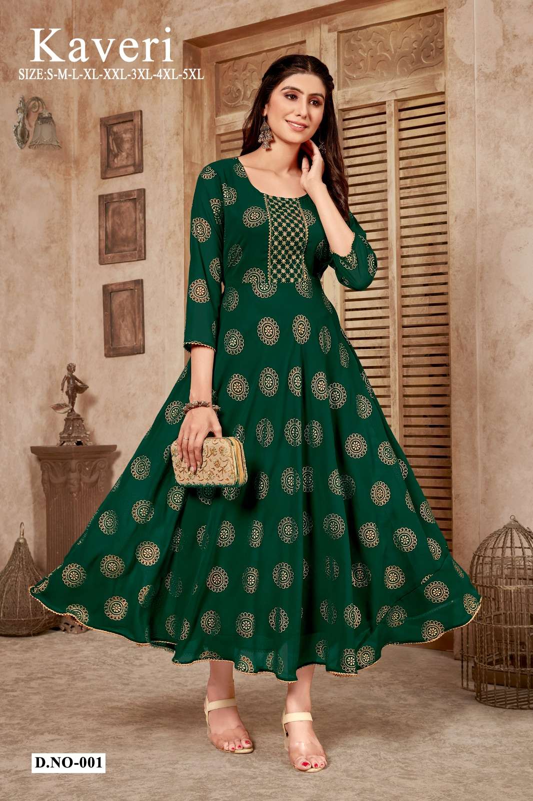 KAVERI Georgette Gown Kurti Wholesale catalog