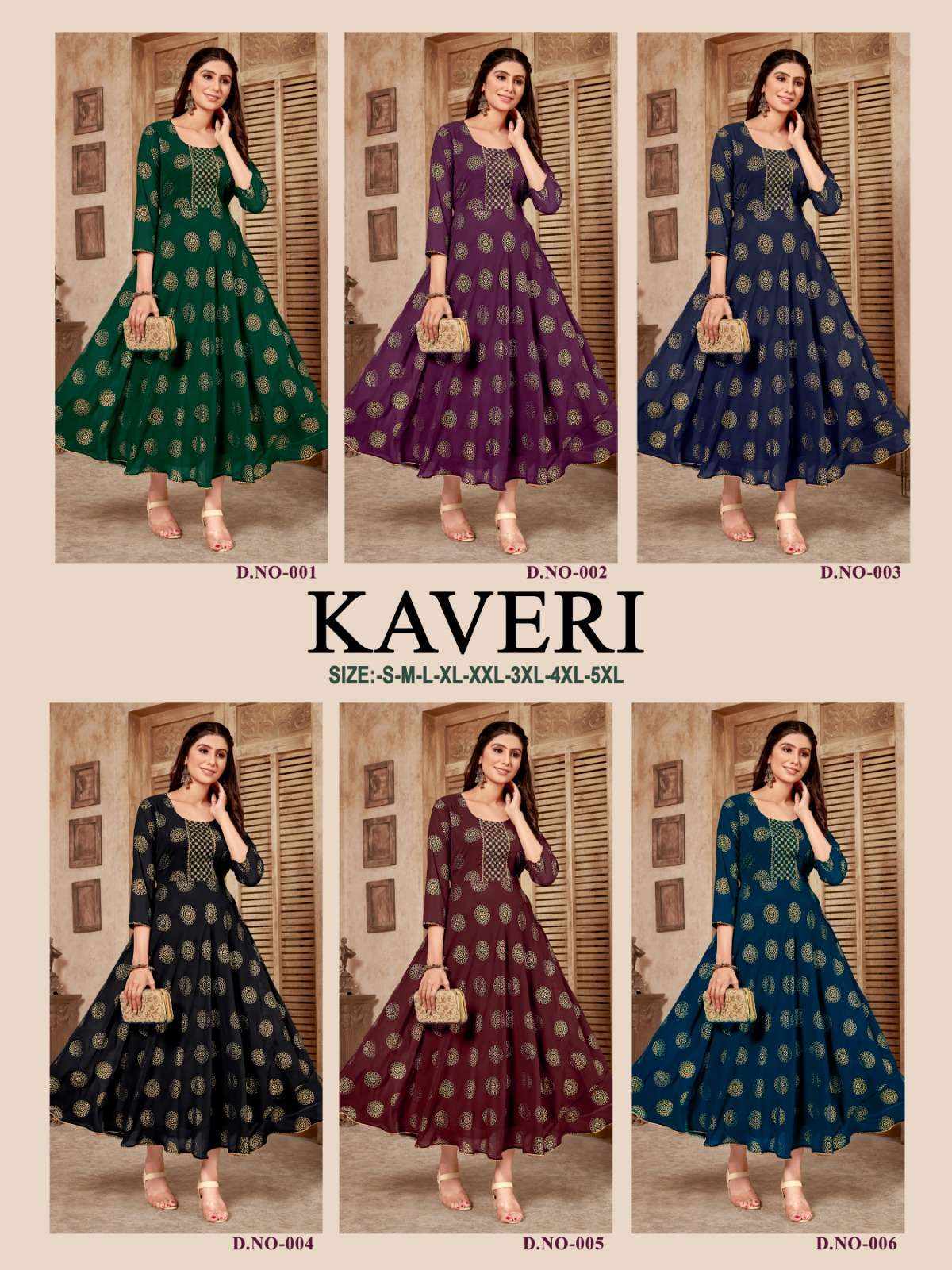 KAVERI Georgette Gown Kurti Wholesale catalog