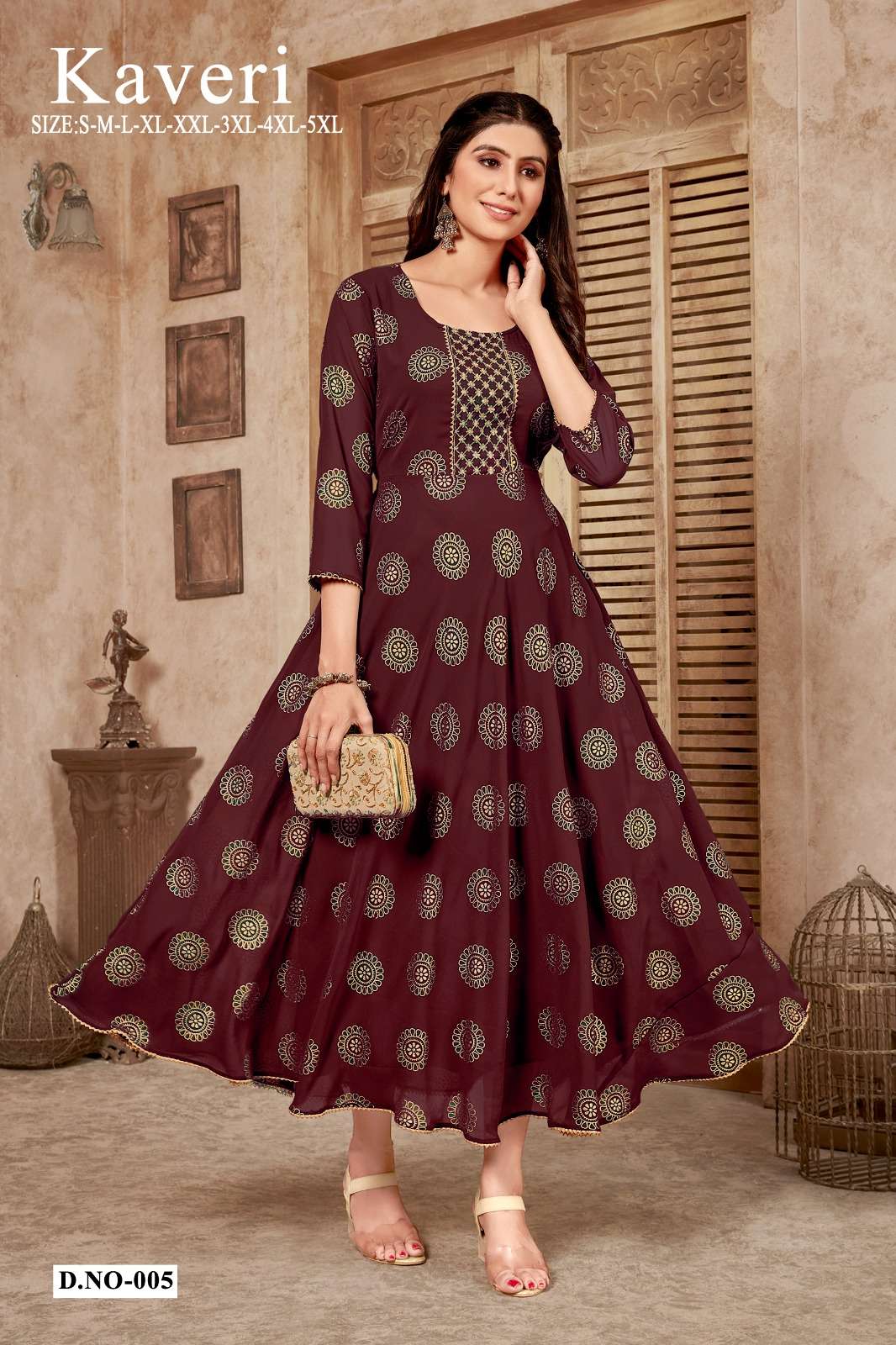 KAVERI Georgette Gown Kurti Wholesale catalog