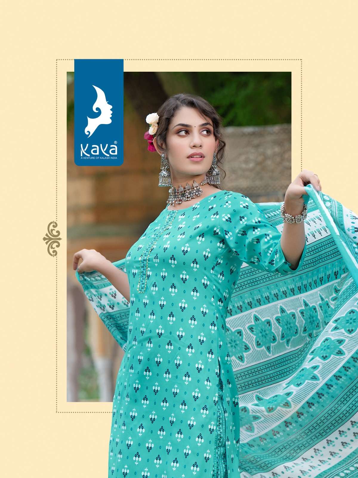 KAYA BULBUL 3 RAYON PRINTS KURTI Wholesale catalog