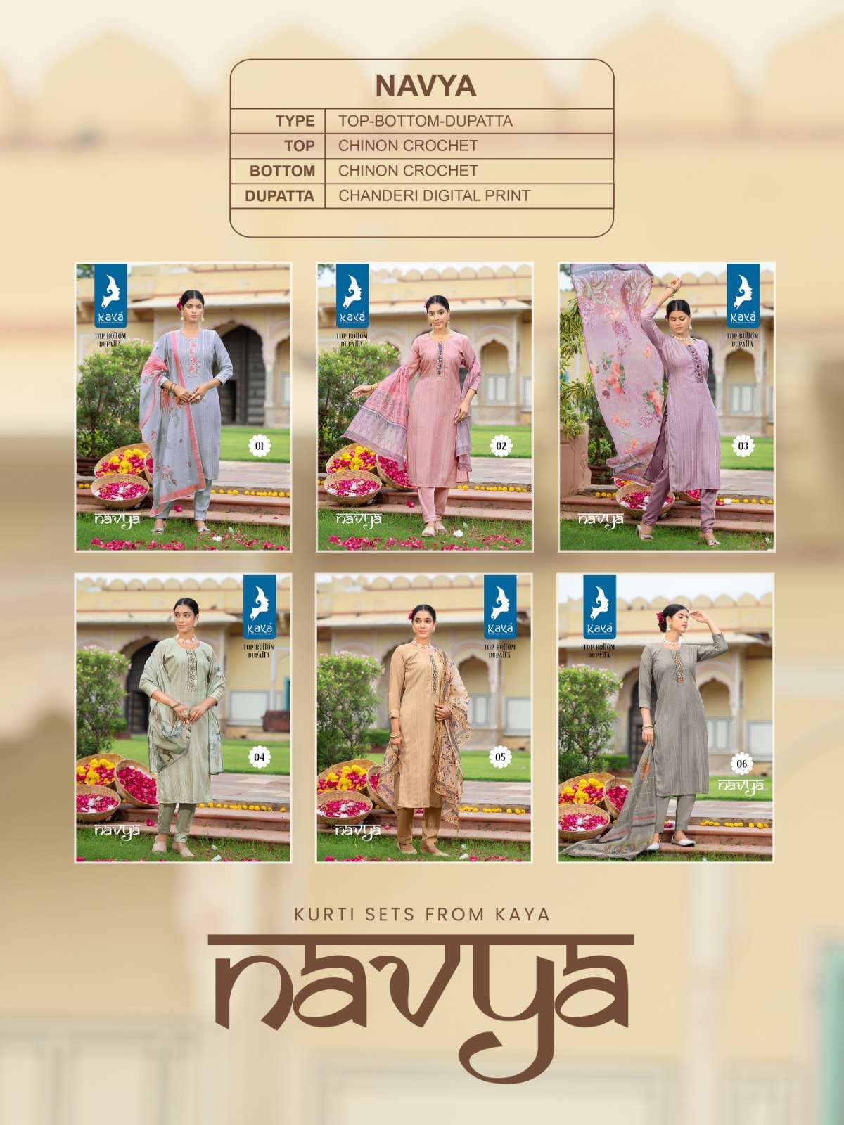 KAYA NAVYA CHINON CROCHET KURTI Wholesale catalog
