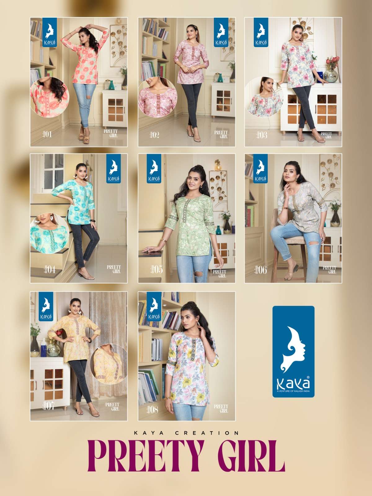 KAYA PREETY GIRL TOP KURTI Wholesale catalog